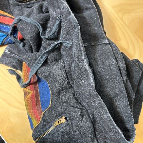 Aviator Nation Sweatpants Joggers M Gray Rainbow Stripe Mountain Pockets - Picture 10 of 13